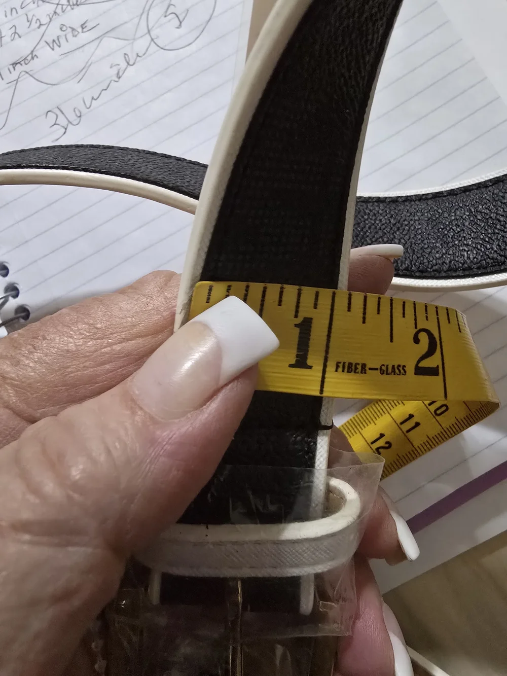 MICHAEL Michael Kors Black and White Leather Belt with Gold Buckle